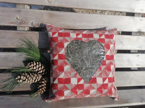 Foglie in ruggine 24x24 tessuto misto cotone con finestra a cuore trasparente